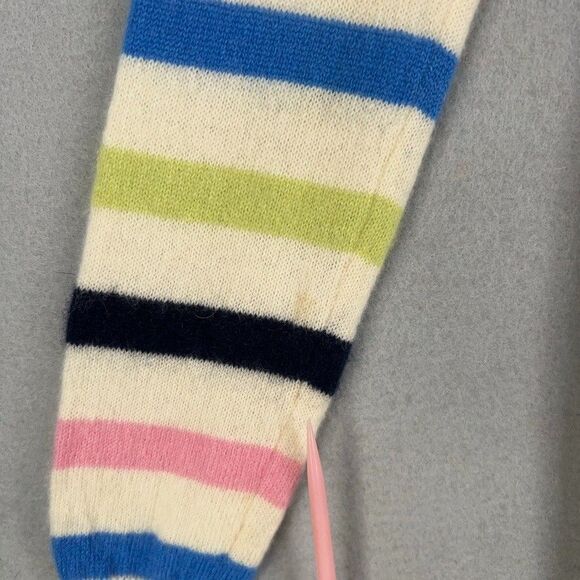 Saks Fifth Avenue Sweater Womens Small Cream Pink Blue Striped Cashmere Luxury - Picture 5 of 13